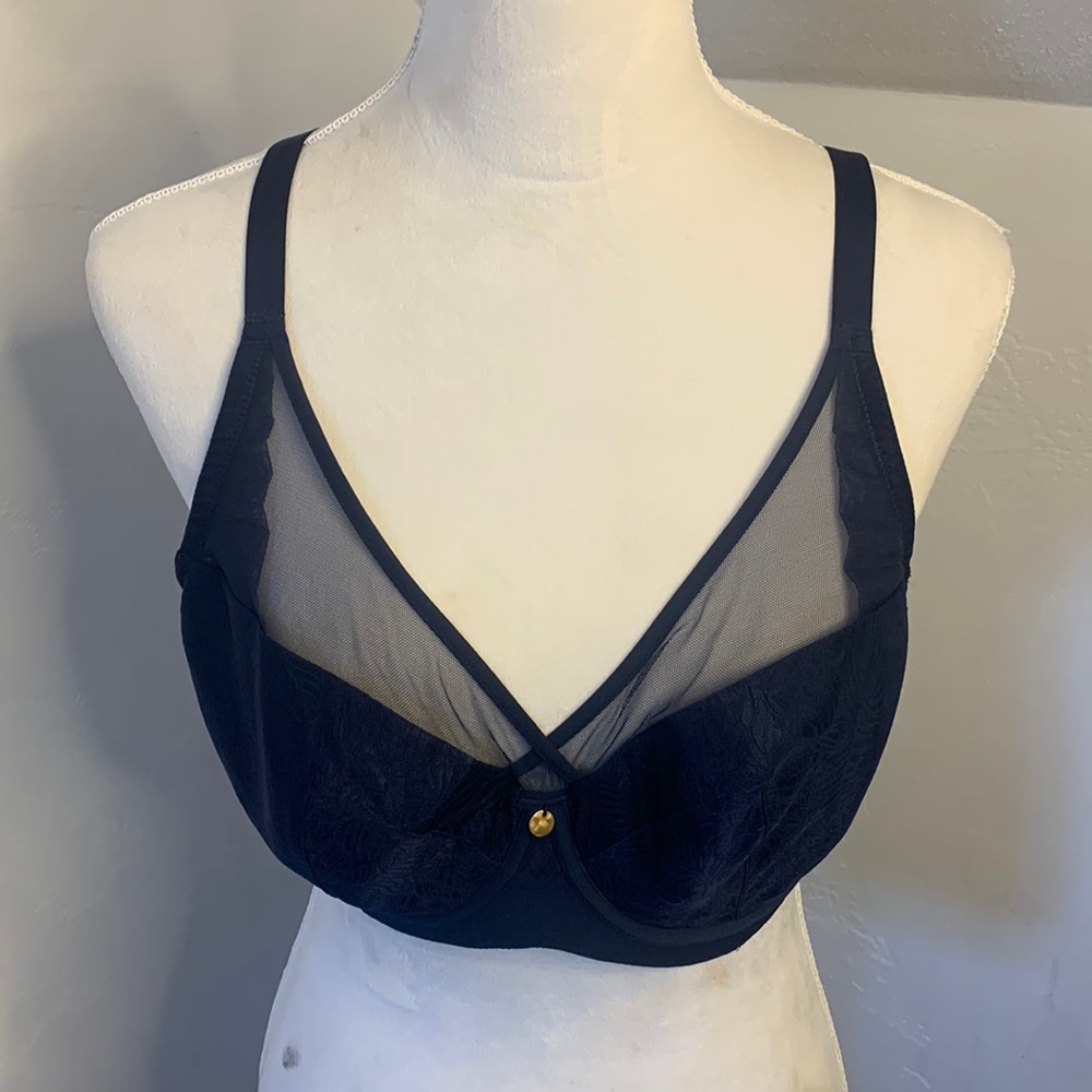 Understance NWT Ivy Smooth Lace Full Coverage FlexWire Naby Blue Bra